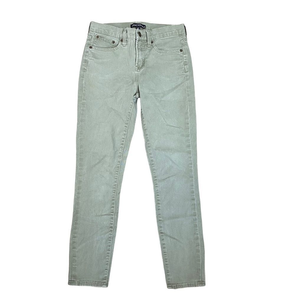 J.Crew Mercantile Women's Green Skinny Jeans - Size 26